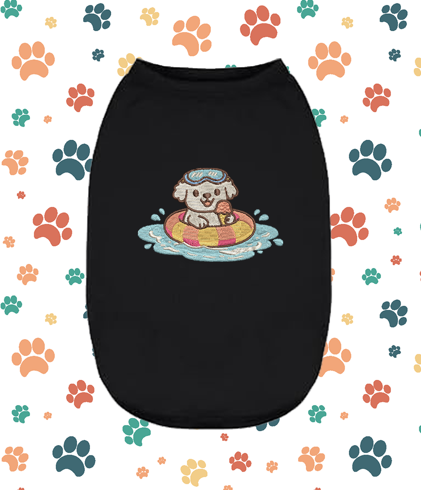 Embroidered Maltese in Tube Dog Shirt – Cute Puppy Small Pet Apparel