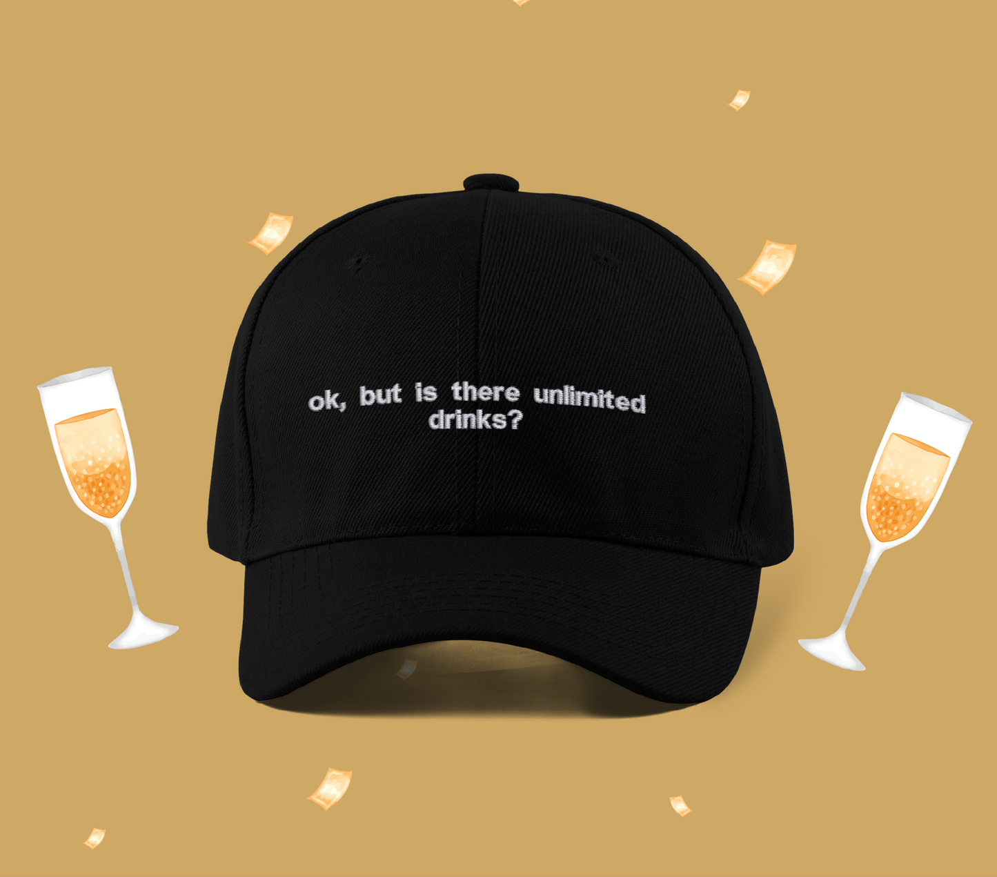 Unlimited Drinks Embroidered Dad Hat | Traversing Stitches