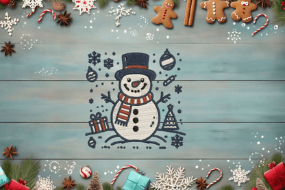 Adorable Snowman Embroidery Design - 4x4