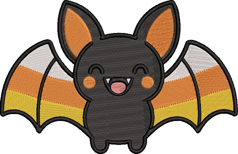 Candy Corn Bat Machine Embroidery Design – 3, 5 & 8 Inch Fourth of July File