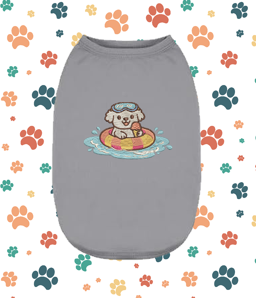 Embroidered Maltese in Tube Dog Shirt – Cute Puppy Small Pet Apparel