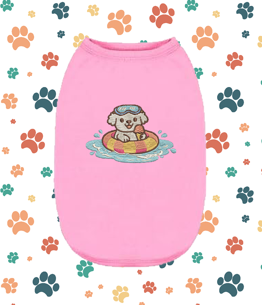 Embroidered Maltese in Tube Dog Shirt – Cute Puppy Small Pet Apparel