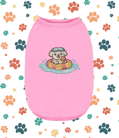 Embroidered Maltese in Tube Dog Shirt – Cute Puppy Small Pet Apparel