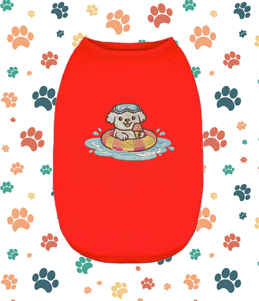 Embroidered Maltese in Tube Dog Shirt – Cute Puppy Small Pet Apparel