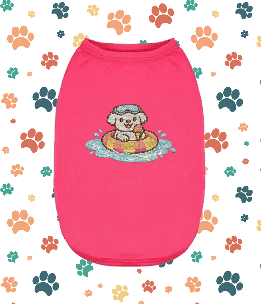 Embroidered Maltese in Tube Dog Shirt – Cute Puppy Small Pet Apparel
