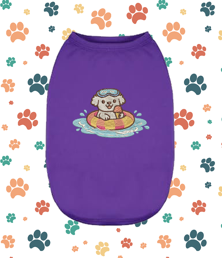 Embroidered Maltese in Tube Dog Shirt – Cute Puppy Small Pet Apparel