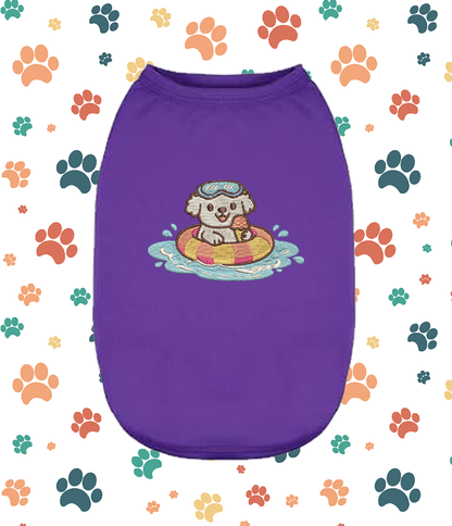 Embroidered Maltese in Tube Dog Shirt – Cute Puppy Small Pet Apparel