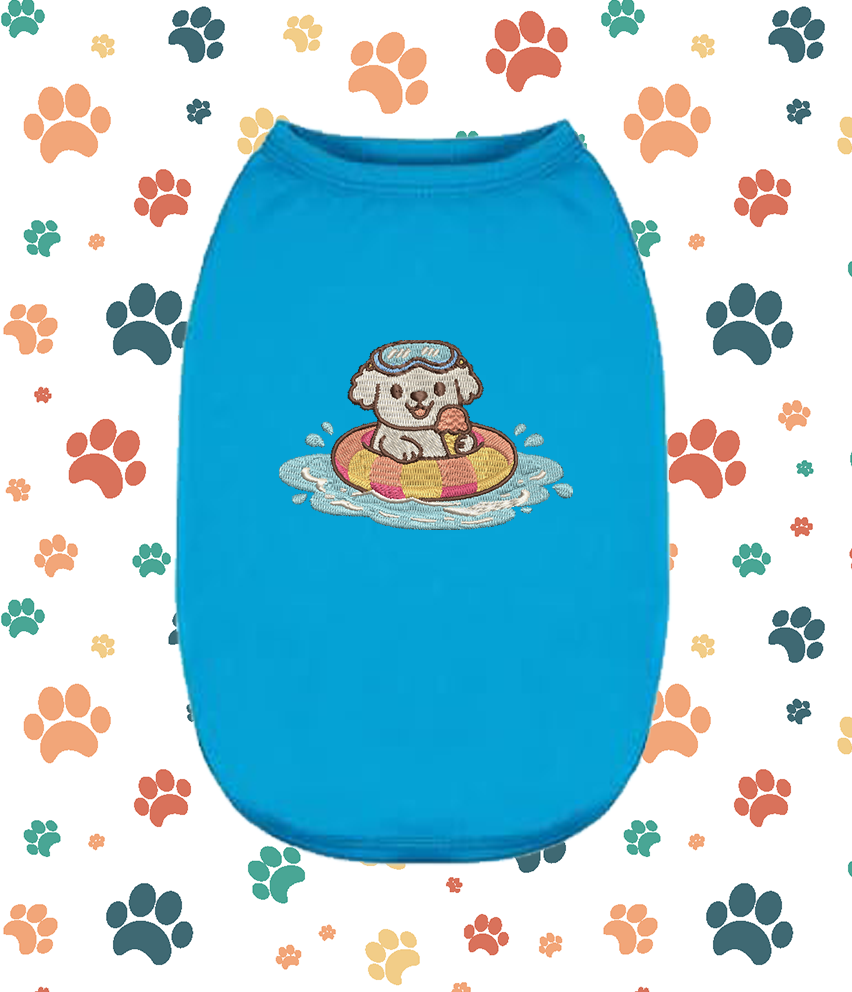 Embroidered Maltese in Tube Dog Shirt – Cute Puppy Small Pet Apparel
