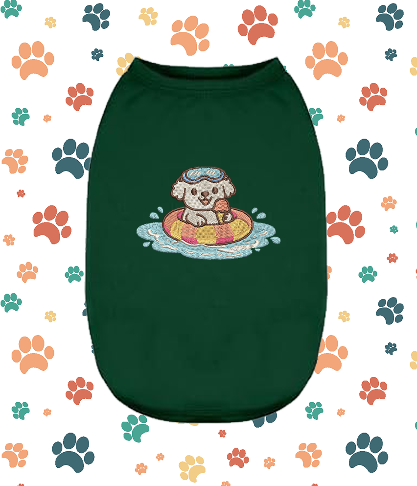 Embroidered Maltese in Tube Dog Shirt – Cute Puppy Small Pet Apparel