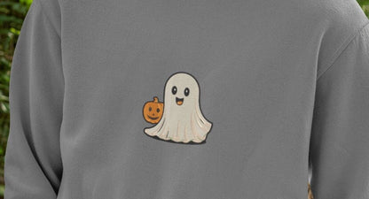 Ghost with Pumpkin 4 FILES! Embroidery Design, Halloween Embroidery Design, 3 sizes, Instant Download