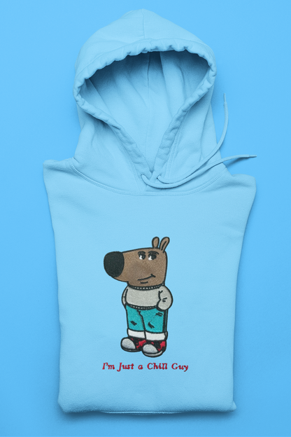 Chill Guy Meme Embroidered Hoodie | Traversing Stitches