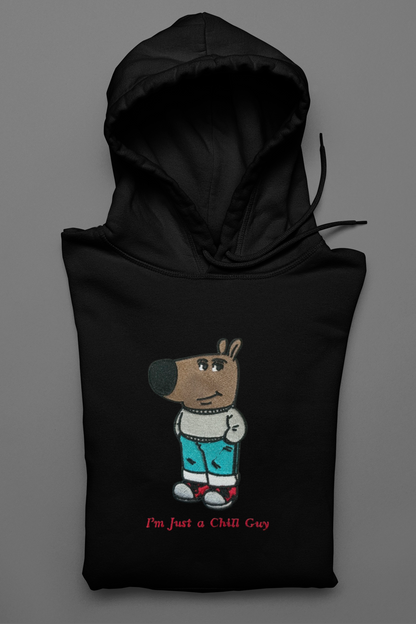 Chill Guy Meme Embroidered Hoodie | Traversing Stitches