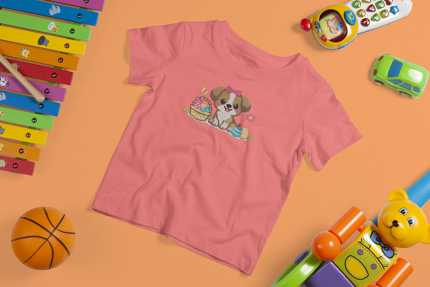 Easter Dog Embroidery Design | Cute Puppy Easter Machine Embroidery File – Multiple Sizes & Formats